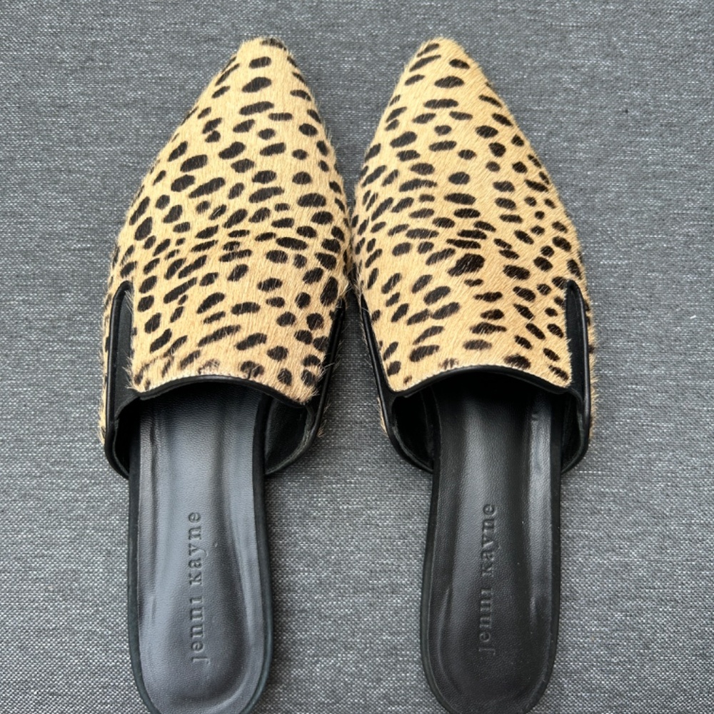 Jenni Kayne Pony Hair Mule Cheetah Print Size 9